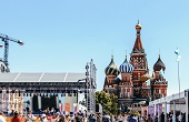 Moscow with cathedral in background